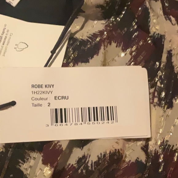 Ba&sh KIVY METALLIC FLORAL PRINT MINI SIZE MEDIUM COLOR OFF WHITE - Picture 6 of 7